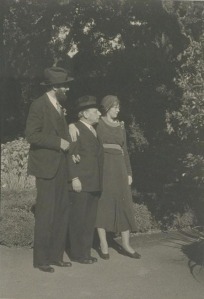 Ansel Adams, Albert Bender and Virginia Adams (Bancroft Library, photographer unknown)